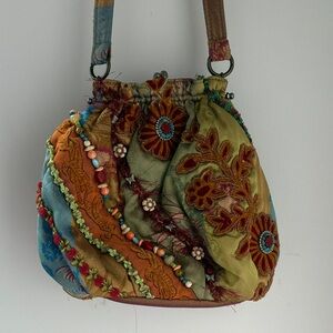 Mary Frances Multicolor Embroidered Shoulder Bag